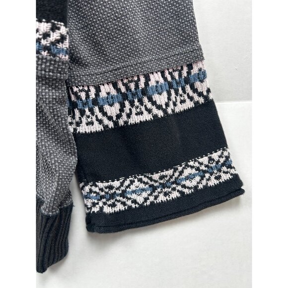 We The Free (Free People) Fair Isle Knit Sweater XS Gray Multicolor Oversized - Picture 6 of 7
